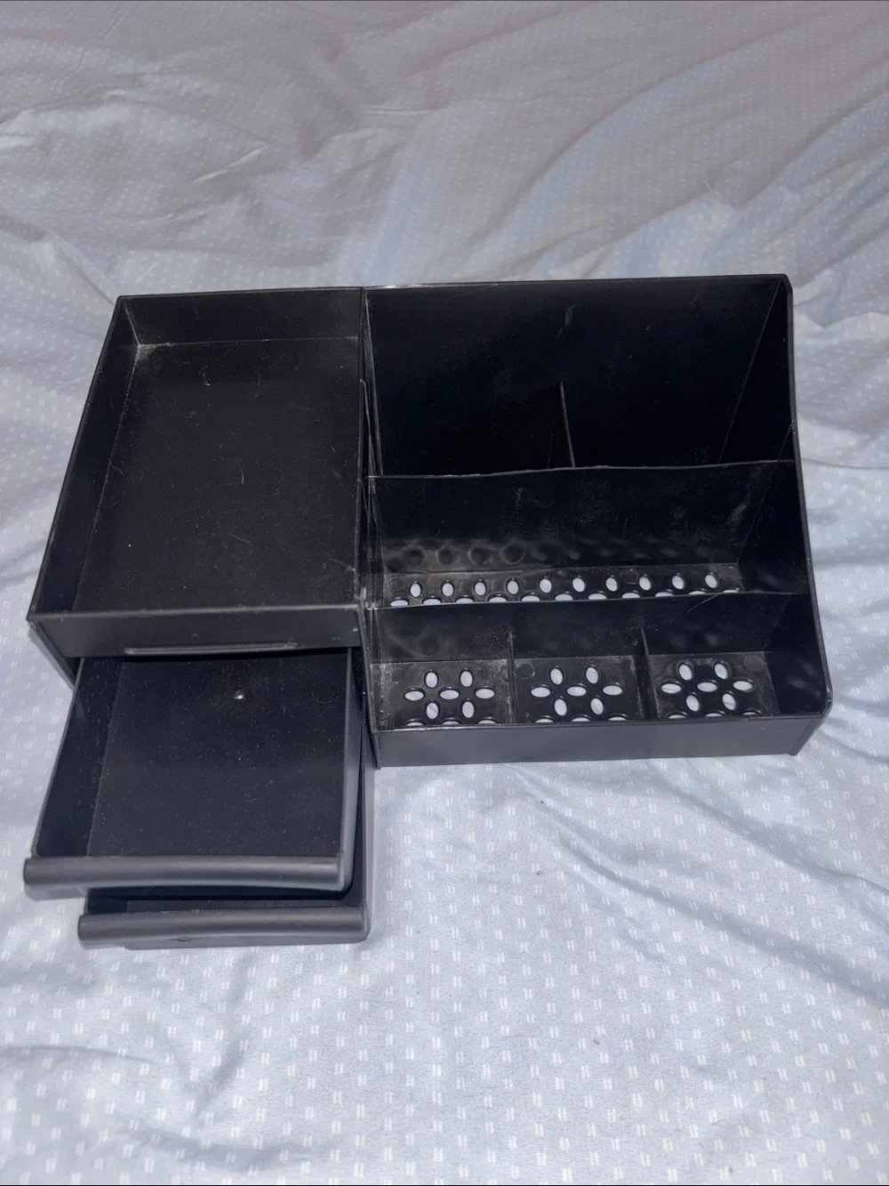 Black Desktop Organizer Storage Caddy - Multi-Compartment